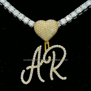 Colgante de diamante de moissanita personalizado 14K oro amarillo 2,5 pulgadas colgantes de letras Iced Out Hip Hop joyería para hombres y mujeres - Product Image 2