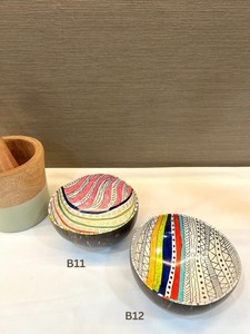 Cuenco de coco de concha marina de alta calidad, cuenco de madre de perla con incrustaciones de cáscara de coco ecológico de verano, hecho a mano Natural - Product Image 2