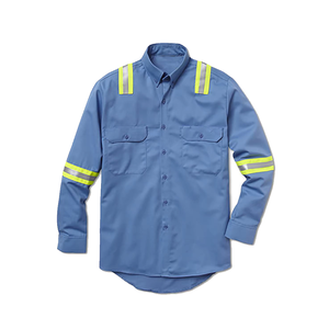 FR Clothing Flame Resistant <b>Shirt</b> <b>Men</b> Custom Color With Yellow <b>Silver</b> Safety Tape Sale Bulk Made Pakistan - Product Image 2