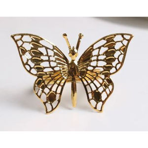 Ensemble d'anneaux de serviette en or artisanal exquis qui ajoute une touche d'élégance intemporelle à la table de mariage, aux fêtes et aux dîners haut de gamme - Product Image 6