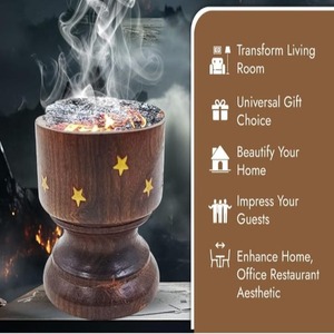 Bakhoor Burner Wooden <b>Incense</b> <b>Sticks</b> <b>Holder</b> Pyramid <b>Incense</b> Box Ash Catcher for Home Fragrance for Religious Agarbatti Dhoop Dan - Product Image 2
