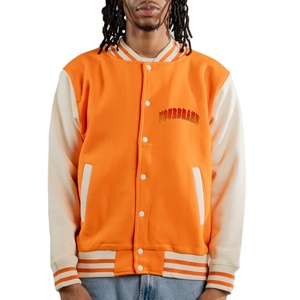 Custom Plus Size Men's Streetwear Jacket with Contrast Sleeves Vintage Baseball Letterman Varsity Style <b>Canvas</b> Fabric - Product Image 1