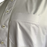 Chemise blanche à manches longues en coton pour homme, coupe classique, couleur unie, anti-plis, col boutonné, pour usage quotidien, type Thobe