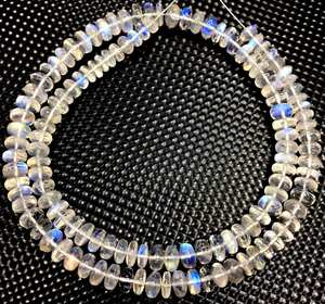 Cuentas de piedras preciosas de piedra lunar Natural Color Fuego Azul para la fabricación de joyas Cuentas hechas a mano curativas espirituales - Product Image 5