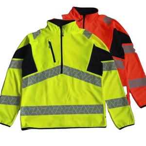 Sweat-shirt de travail à haute visibilité avec fermeture éclair de sécurité pour hommes et femmes, classe 3, bandes réfléchissantes - Product Image 5