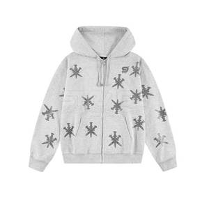 Sweat-shirts pour hommes en coton et polyester avec strass, service OEM de haute qualité, polaire écologique pour l'hiver - Product Image 1