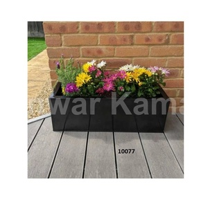 Vente en gros de jardinière de forme rectangulaire de meilleure qualité, grande jardinière en zinc galvanisé pour la décoration de mariage et d'événements de jardin à la maison - Product Image 2