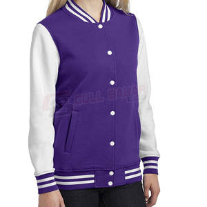 Veste universitaire légère à manches longues pour femme avec boutons pression et détails à rayures Produit fini respirant - Product Image 6