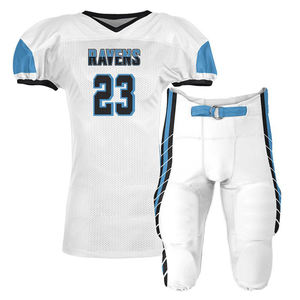 Conjunto de uniforme de fútbol americano de ciudad con guantes de cobertura completa con camiseta de juego de malla ligera y pantalones acolchados incorporados para movilidad - Product Image 2