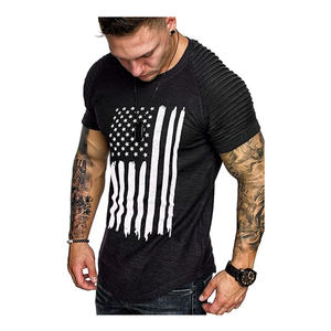Men's Custom Printed Solid Breathable Gym Fitness for <b>Shirts</b> Wholesale Summer <b>Muscle</b> Slim <b>Fitted</b> Crewneck Short Sleeve Canvas - Product Image 4