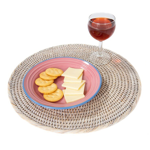 Mantel Individual de ratán ecológico duradero, placa de cargador artesanal/Decoración de pared para boda/mesa de comedor, alfombrillas y almohadillas empotradas - Product Image 5