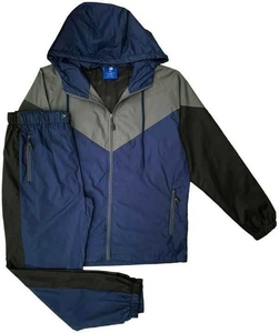 Chándal personalizado de nailon para hombre, conjunto de joggers deportivos con cremallera, conjunto de carga cortavientos, chaqueta de dos piezas, Jersey, chándal para correr para hombre - Product Image 1