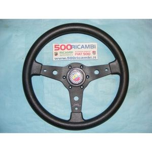 FIAT 500 & 126 Volante Sportivo Luisi + Clacson Abarth Falcon 34 Noir Style Racing Cuir - Product Image 1