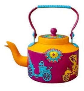 กาต้มน้ำผิวปากทำจากเหล็กสแตนเลสพร้อมดอกไม้สีสันสดใสเครื่องครัวเป็นมิตรกับสิ่งแวดล้อมพิมพ์ลายดอกไม้สำหรับงานฝีมือในบ้านจาก inidia - Product Image 1