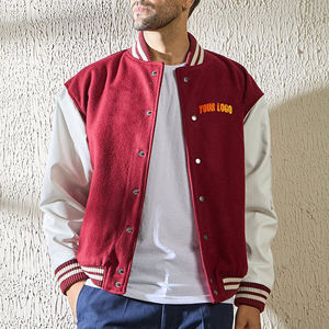 Chaqueta Universitaria Varsity Personalizada de Felpa con Bordado Vintage para Hombre, Talla Grande - Product Image 5