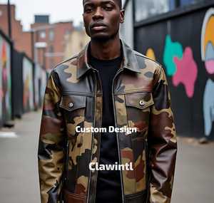 Chaquetas de Cuero con Camuflaje Personalizadas por Artistas, Chaquetas de Cuero con Camuflaje Diseñadas por Artistas Hechas a Mano - Product Image 3