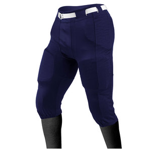Pantalon de football noir rembourré pour homme avec ceinture blanche, coupe athlétique, toutes saisons, couleur unie, matière en polyester mesh - Product Image 5
