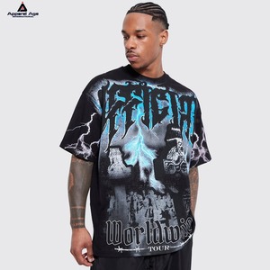 2025 alta calidad 100% algodón 280 GSM impreso de gran tamaño hombres camiseta logotipo personalizado gráfico peso pesado Streetwear tela de punto - Product Image 1