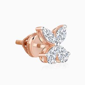 Pendientes de diamantes de laboratorio de mariposa de filigrana de oro rosa - Product Image 4