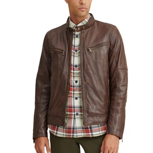 2025-26 Best Custom Unisex <b>Leather</b> <b>Jacket</b> Stand Embroidery Cow Skin Front Logo <b>Long</b> Sleeve Quick Dry Breathable OEM Service - Product Image 1