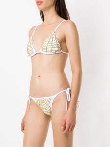 Vêtements de plage en deux pièces avec design sexy personnalisé Ensemble de bikini prêt-à-porter perlé avec logo avant pour les sorties - Product Image 4