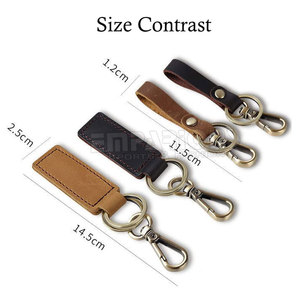 Genuine Leather Keychain Holder <b>Ring</b> Strap <b>Keys</b> For Men Women <b>Custom</b> Logo Promotion Gift Keychain - Product Image 5