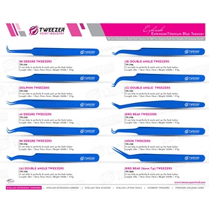 <b>Compact</b> and Durable Eyelash Tweezers Plasma Blue Color Russian Volume High Quality <b>Makeup</b> Tool Competitive Price With Logo - Product Image 6