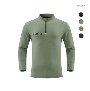 Sweat-shirts d'hiver brodés pour hommes avec détection par aiguille, 100 % coton molletonné, demi-zip, design décontracté et sportif - Product Image 2