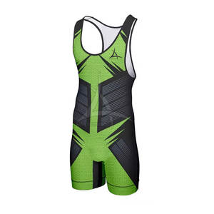 Vêtements de sport de lutte et d'haltérophilie en polyester/spandex avec impression personnalisée, fabriqués au Pakistan, justaucorps de lutte - Product Image 1