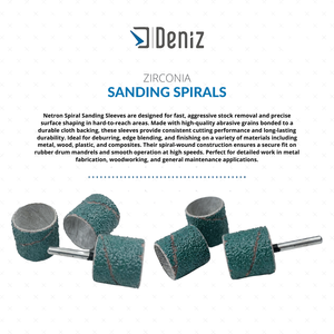 Netron 25x30mm Manchons de ponçage en spirale en zircone pour bandes abrasives de conditionnement de surface en métal ou en bois - Product Image 2