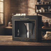 Coffret Cadeau Classique Chinois WS : Cafetière Moka en Aluminium pour Barista à Domicile, Logo Personnalisé, Vente en Gros