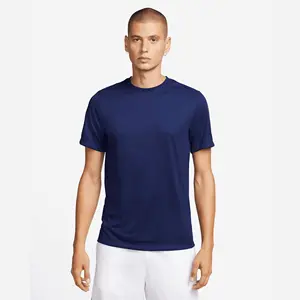 Erkek spor T-Shirt-% 100% Polyester jarse kumaş, mavi Void, yumuşak, pürüzsüz, nervürlü boyun bandı ile rahat standart Fit, pamuk hissediyorum