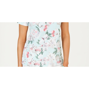 เสื้อยืดคอกลมผู้หญิง Karen Scott ไซส์กลาง สีน้ำเงิน ผ้าเจอร์ซีย์ระบายอากาศ พิมพ์ลายดิจิทัล ทรงพอดีตัว - Product Image 3