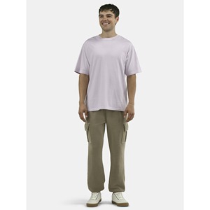 Camiseta de gran tamaño de algodón pesado 100% con hombros caídos personalizada de lujo para hombre, camiseta cuadrada de gran tamaño con cuello falso en blanco - Product Image 3