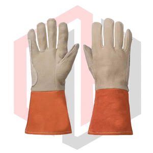 Gants en cuir résistants aux hautes températures, texture lisse, poignet en tricot, doublure thermique radieuse, protection anti-chaleur, résistant aux déchirures - Product Image 2