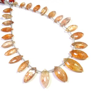 ลูกปัดอัญมณีซันสโตนสีส้มสีส้มคริสตัลไฟเต็มรูปแบบธรรมชาติขนาด10-21มม. 9.5 \ "หินอัญมณีหลวมกันแดดแบบแอฟริกัน" - Product Image 1