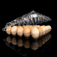 Boîte à œufs en plastique transparente en PET, 30 alvéoles, emballage type coquille avec compartiments indépendants pour opérations commerciales d'emballage d'œufs