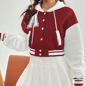 เสื้อแจ็กเก็ตบอมเบอร์แขนเสื้อเบสบอลผ้าวูลปักโลโก้ระบายอากาศได้ดีผลิตตามสั่ง - Product Image 5