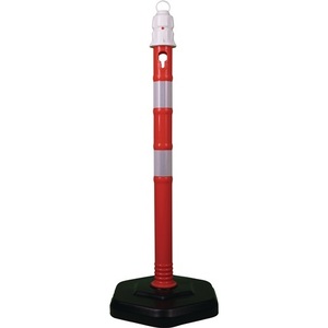 Poteau de barrière PPC rouge/blanc 63 mm pour la pose verticale avec œillet - Équipement de stationnement - Product Image 1