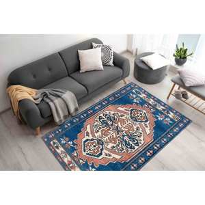 Tapis imprimé à motif géométrique Kilim, style turc, taille personnalisée, avec poils doux - Product Image 2