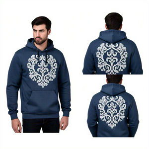 Sweat à capuche surdimensionné en molleton respirant imperméable pour hommes, brodé et imprimé sur mesure 100% coton pour l'hiver-Service OEM - Product Image 1