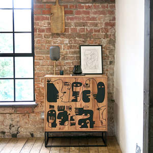 Modern Pablo Solid Acacia Wood 2 Door <b>Sideboard</b> for Living Room & Hotel Use - Product Image 1