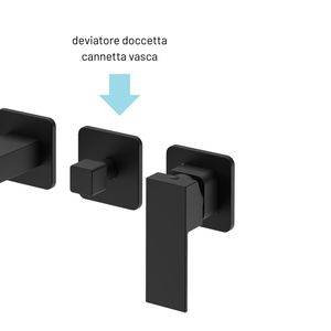Town Series Robinet de bain et de douche mural à levier unique encastré avec douchette noir mat Lot de 1 - Product Image 4