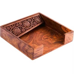 H.M.A Handicrafts Porte-mouchoirs fait main en finition bois naturel - Product Image 4