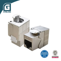 Gcabling 10gbps Rj45 acoplador Modular Conector Jack Keystone categoría 6a Din Rai Keystone Jack Multi colores CAT 6a acoplador