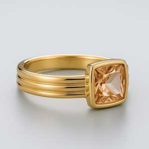 Anillo de morganita de oro de 14 quilates de alta calidad, diseño elegante para regalos de bodas de compromiso para mujeres - Product Image 1