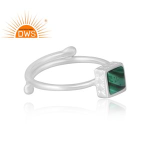 Amazing Designs Bague en argent 925 avec pierre précieuse malachite naturelle Bijoux personnalisés pour femme Cadeau pour elle - Product Image 4