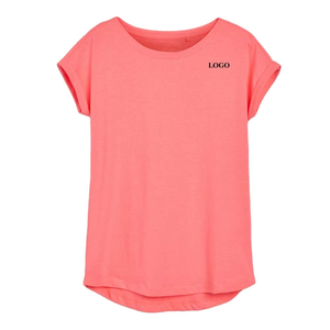 Nueva llegada Logotipo personalizado Camisetas de moda para mujer El mejor material Tallas grandes Manga corta Ropa de yoga para mujer Camiseta - Product Image 1