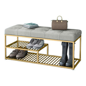 Étagère à chaussures robuste en acier avec coussin confortable KG68041 - Product Image 1