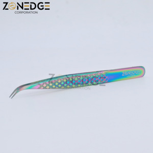 Pince à cils en acier inoxydable avec logo personnalisé Multi Plasma Color Coated - Product Image 4